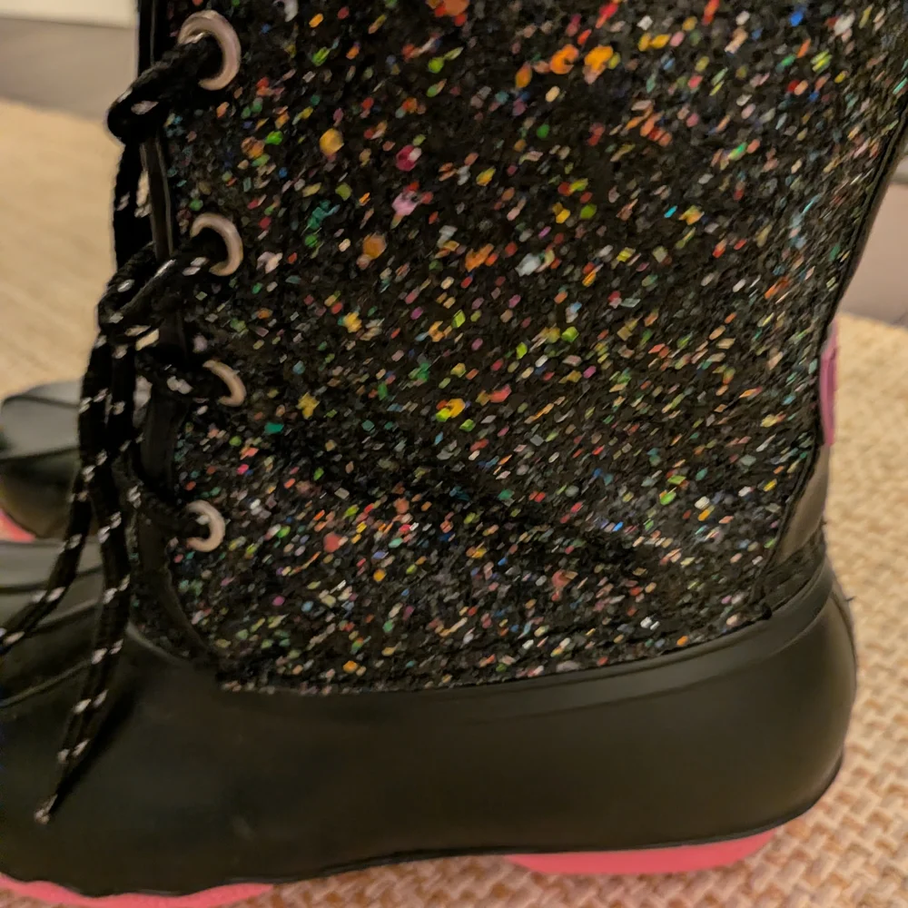 Sugar Kids Black Glitter Boots